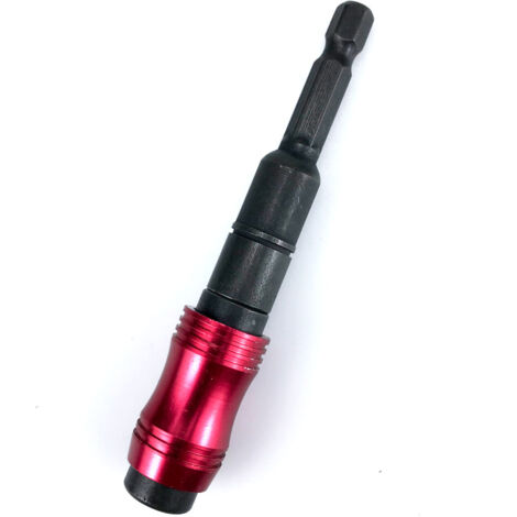Rallonge pour embout de tournevis multi-angles, version étendue, tournevis électrique magnétique puissant, poignée hexagonale, rallonge autobloquante à dégagement rapide, rouge et noir (long).