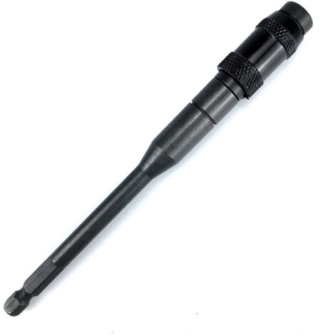 Rallonge pour embouts de tournevis multi-angles, version étendue, tournevis électrique magnétique puissant, poignée hexagonale, rallonge autobloquante à dégagement rapide, entièrement noire (longue).