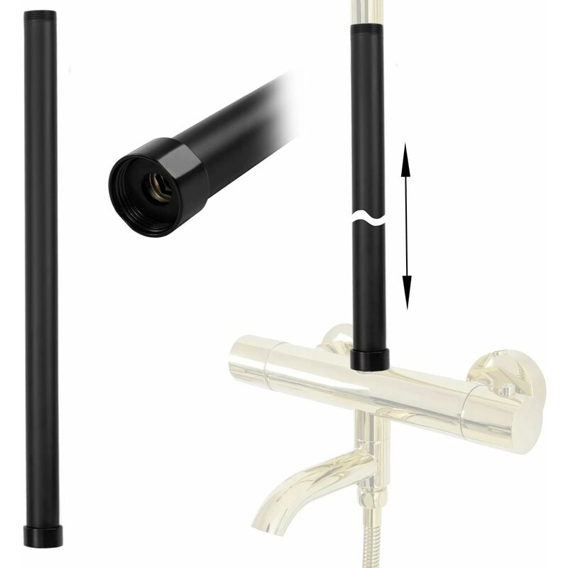 REA - rallonge pour ensemble bain-douche black 50CM