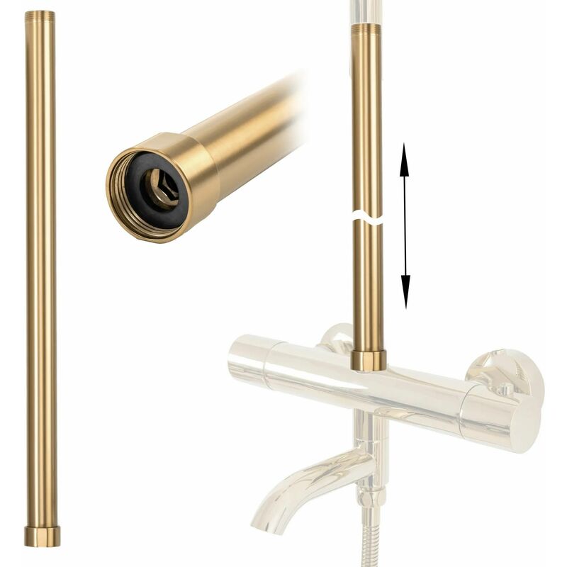 REA - rallonge pour ensemble bain-douche brush gold 50CM