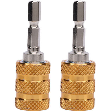 Rallonge pour foret (lot de 2) : porte-embout de tournevis à queue hexagonale de 6,35 mm (1/4 pouce), tige d'extension autobloquante, adaptateur à dégagement rapide pour perceuse électrique.