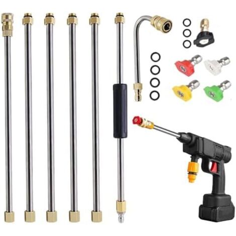 Rallonge pour nettoyeur haute pression  4000 psi - Buse de nettoyage gouttière électrique Pour gouttière, terrasse, clôture, patio, toit, béton, jardin, mur cour
