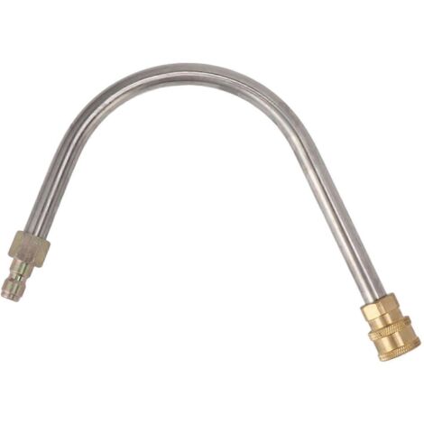Rallonge pour nettoyeur haute pression en acier inoxydable et laiton, 4000 psi, raccord rapide 1/4 pouce, lance de pulvérisation courbée pour remplacement en forme de U