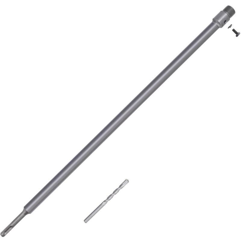 Rallonge pour scie cloche carbure SDS Plus, longueur 600 mm, filetage M22, tige SDS Plus, foret de centrage inclus, Conçu pour un rangement stable et