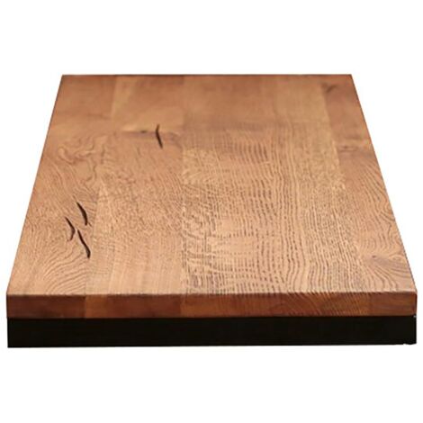 Rallonge pour table ronde extensible en chêne brun 140 cm PALERME (50 cm)