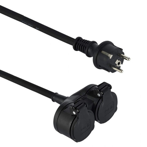 Rallonge Professionnel Biplite, Multiprise 2 prises, Avec capuchon, 5M câble H07RN-F 3G1.5mm