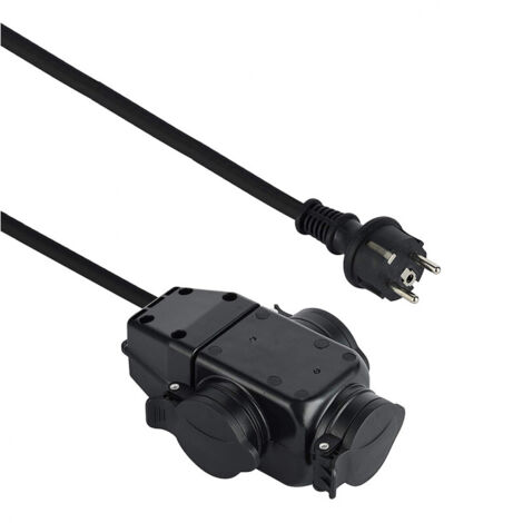 Rallonge Professionnel Triplite Multiprise 3 prises, avec capuchon, Câble 1M H07RN-F 3G1.5mm