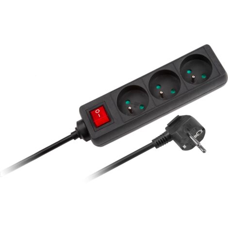 Rallonge Rebel, multiprise, 3 prises, interrupteur, 5 m