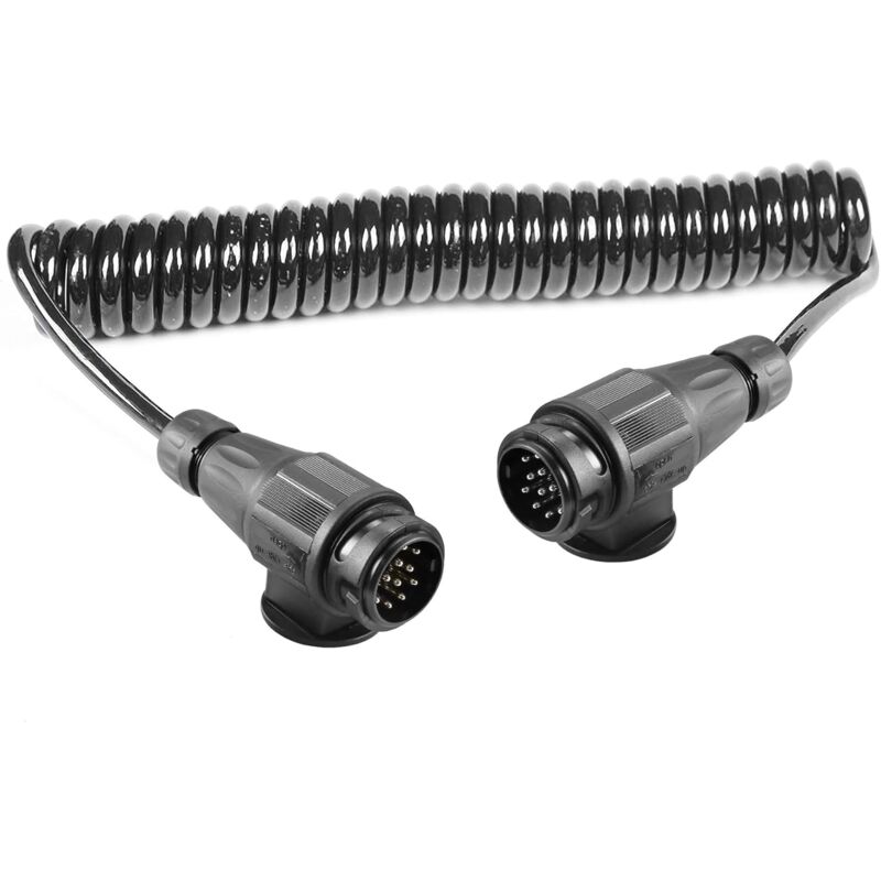 Rallonge Remorque 13 Broches 3.5M 12v Câbles D'extension pour Remorques 13-13 Broches Prise Précâblé Spiralé pour Voiture