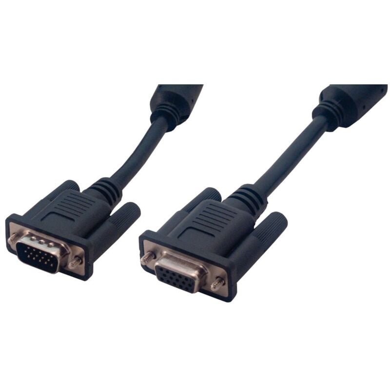 Mcl Samar - Rallonge s-vga HD15 mâle /femelle surblindé 3 coax + 9 fils - 2m Noir