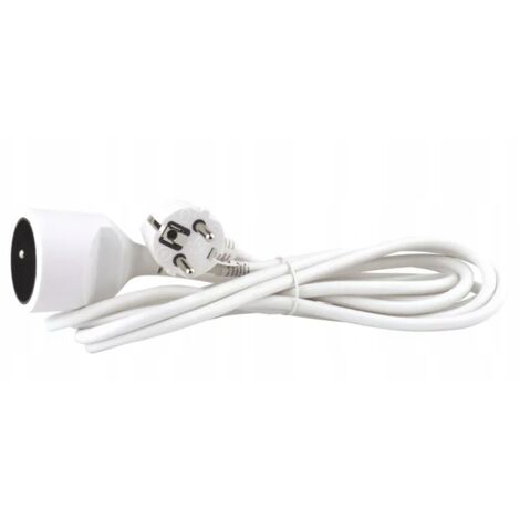 Rallonge simple avec terre 1 prise 5 m blanche