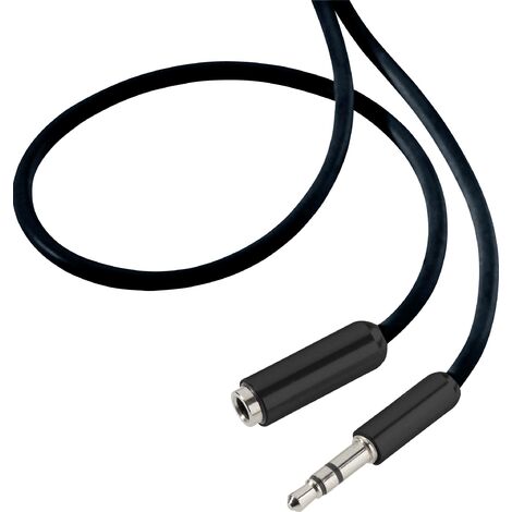 Rallonge SpeaKa Professional SP-7870688 Jack audio [1x Jack mâle 3.5 mm - 1x Jack femelle 3.5 mm] 1.00 m noir gaine ultra-douce R848451