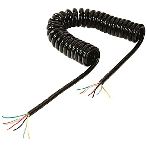 Rallonge Spirale 7 Conducteurs 5m pour Remorque – Câble Nu 7x0.75 mm²