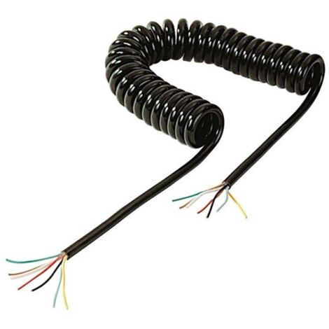 Rallonge spirale extensible 3,5 m – Câble 7 x 0,75 mm² haute résistance pour environnements professionnels – Résistant aux huiles et hydrocarbures