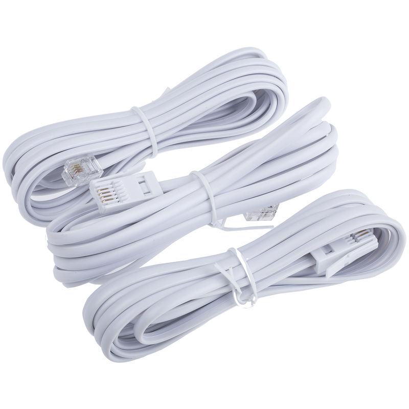 Rs Pro - Rallonge téléphonique, RJ11 mâle / Mâle BT431A, Blanc, 3m