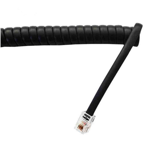 Rallonge téléphonique 4,5m 4 voies mâle-mâle mini Noir bouclé