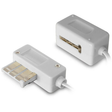 Rallonge téléphonique PTT 8 plots mâle/fem. 10 m - blanche