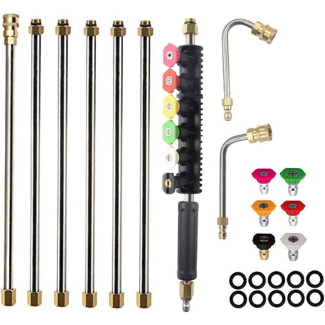 Rallonge télescopique de 120 pouces pour nettoyeur haute pression, outil de nettoyage de canalisations, buse de nettoyage de vitres