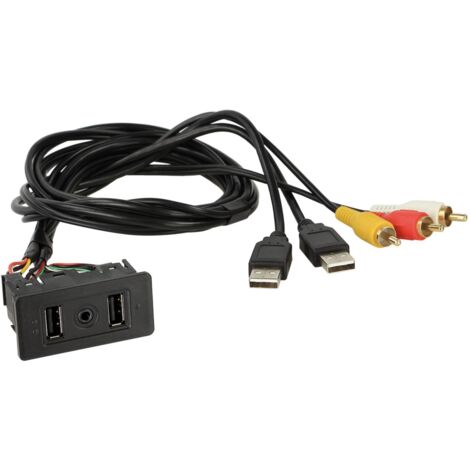 Rallonge USB RCA vers 2xUSB 1x Jack Femelle 3.5mm