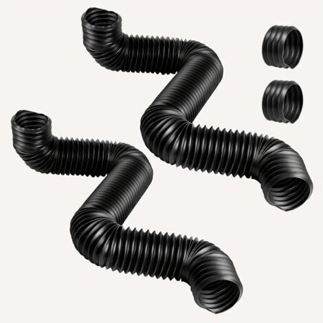 Rallonges de descente polyéthylène [2 pièces] - Connecteur rond, drainage flexible 1,3 m, maison & jardin