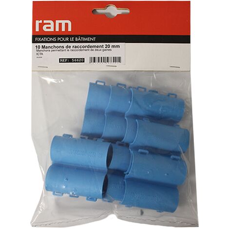 RAM – Lot de 10 manchons de raccordement ICTA – Diamètre 20 mm – Pour prolongation de gaine électrique – Température maximale 90°C