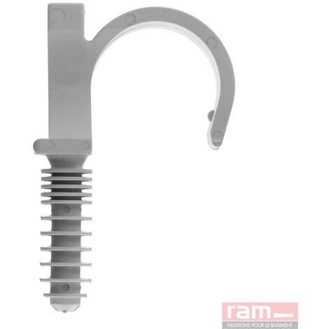 RAM – Lot de 100 colliers chevilles nylon gris Ø20mm – Fixation rapide pour tubes souples – Excellente tenue sur supports creux