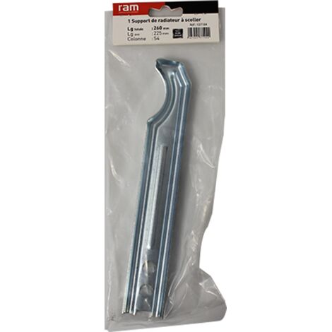 RAM – Support radiateur à sceller en fonte traditionnelle – Longueur axe 225 mm – Longueur totale 260 mm – Installation fiable