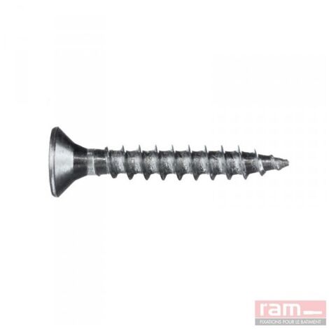 RAM - VIS AGGLO TÊTE FRAISÉE POZIDRIVE ACIER ZINGUÉ, 4MM X 40MM, GRIS, BOÎTE DE 200 22424