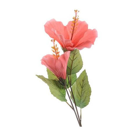 Rama De Hibisco Artificial 25X71Cm Rosa Interior Exterior Decoración Del Hogar