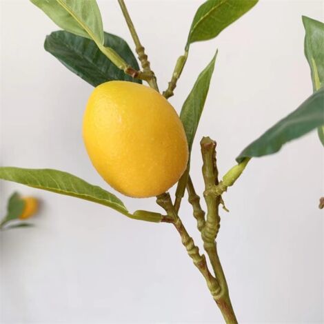 Rama de limón artificial [Decoración del hogar] Réplica de alta calidad de un limonero para diseño de interiores: sala de estar, cocina, oficina