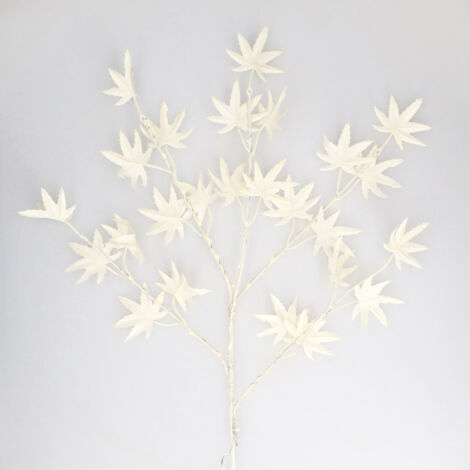 Rama decorativa LED de hojas de arce blancas 0,70M Luz cálida