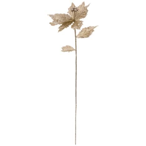 Rama poinsettia dorada brillo 75cm - Feeric lights & christmas