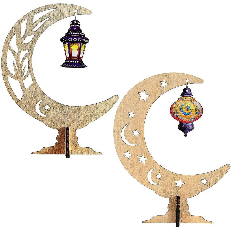 Ramadan Eid Mubarak Ornamento in legno Luna Stella...
