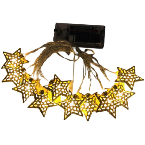 Ramadan Eid String Light Battery Operated Moon Star Lamp Mubarak Moon LED String Lights for Indoor Ramadan Festival Decorations