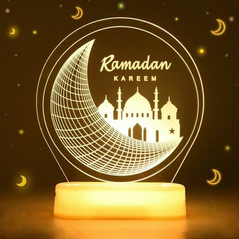 Eid Fée Décorative Lumière Lune & Étoile Islam Moubarak Décoration