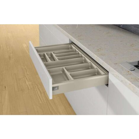 Ramasse couverts orgatray 440 champagne - Pour caisson Arcitech de largeur : 1200 - Largeur mini : 1091 mm - Largeur maxi : 1150 mm - Profondeur mini : 441 mm  - HETTICH
