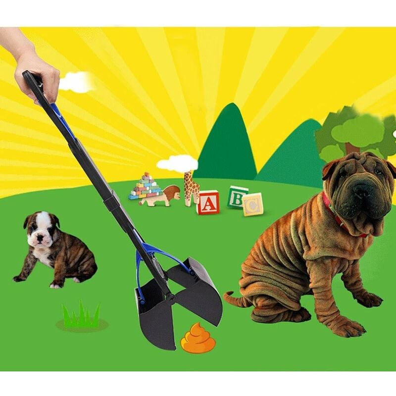 Ramasse-crotte Pelle ramasse crottes Pelles ramasse crottes 60cm à Grande tête - poignée Facile à Presser et ressors Haute Tension pour