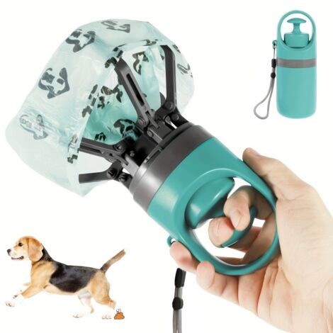 Ramasse-crottes portable TOILET avec distributeur de sacs intégré – Léger, sans contact grâce à sa griffe, pour chiens de petite, moyenne et grande taille – Durable et facile à utiliser