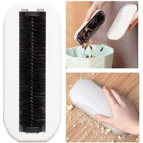 Ramasse miette de table,Brosse Rouleau de Table Lisse,Aspirateur à main,pour Voiture,Peluches,épluchage,Papier,poils d\'animaux,blanc