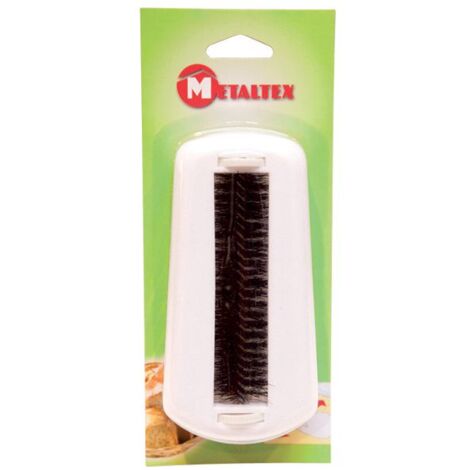 Ramasse miettes en plastique compact – Brosse rotative pour nettoyage table – Dimensions 14.5 x 7 x 3 cm – Couleur blanche – Metaltex