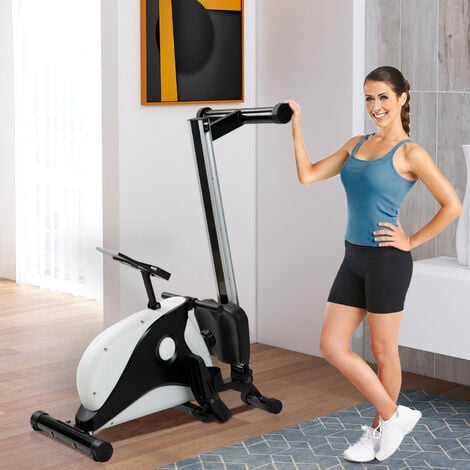 vidaXL Machine à Ramer Pliable Résistance Réglable Fitness Exercice Machine  d'Entraînement Rameur Magnétique Salle de Gym Hommes Femmes
