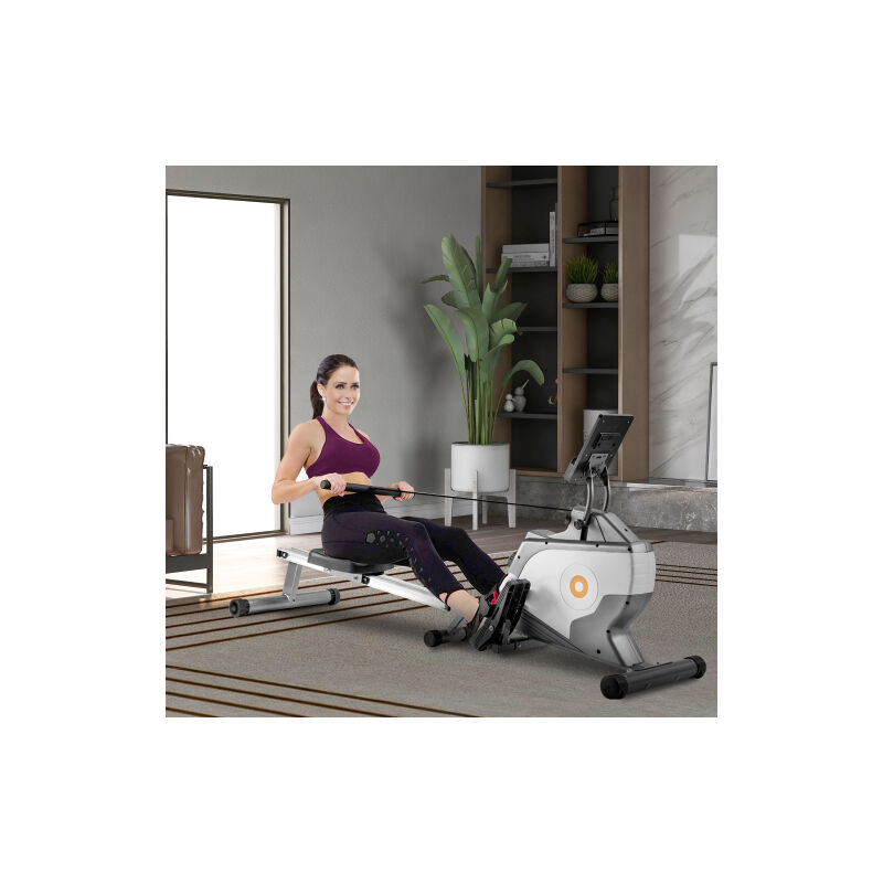 Rameur magnétique rameur pliant avec système de serrage magnétique, affichage LED (sans PAD)