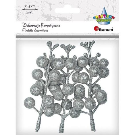 Rami di frutta di vite americana argentata, 3 pezzi