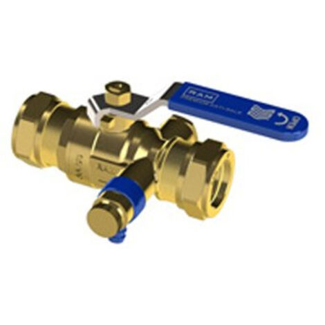 Raminex s28 premium robinet a bille anti-calcaire avec dispositif de vidange en laiton avec bouton de vidange 15x15mm dn15 kiwa