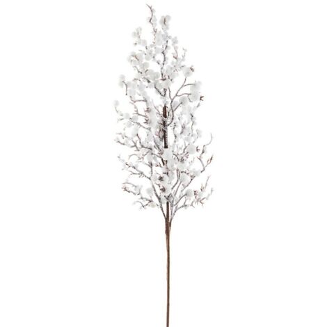Ramita decorativa con Bayas Blancas Hielo h60 cm