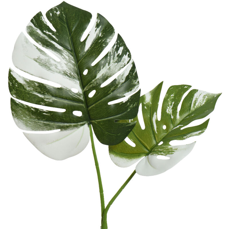 Iperbriko - Fleur verte artificielle en polyester avec tige