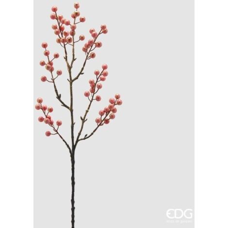 Ramo Bacche Decorative Glitter H.75 Rosa