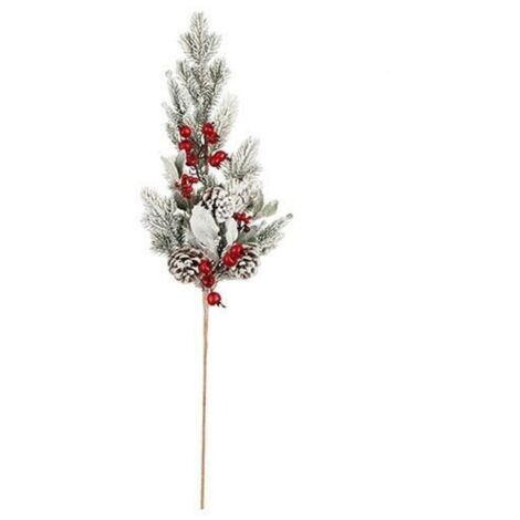 Ramo Belfort verde innevato  73x15x8 cm