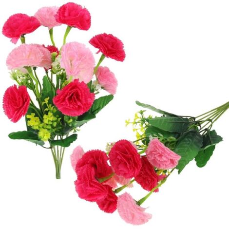 Ramo de crisantemos artificiales para decoración de jarrones, composición de 35 cm - Rosa
