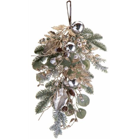 Ramo decorativo color champagne e verde per decorazioni e composizioni di fiori h 63 cm